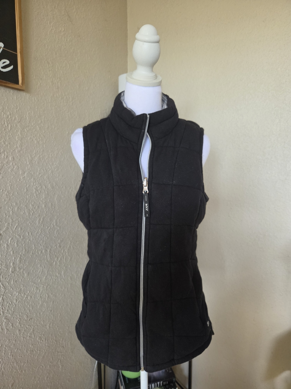 Marc New York Black Quilted Reversible Stand-Collar Vest